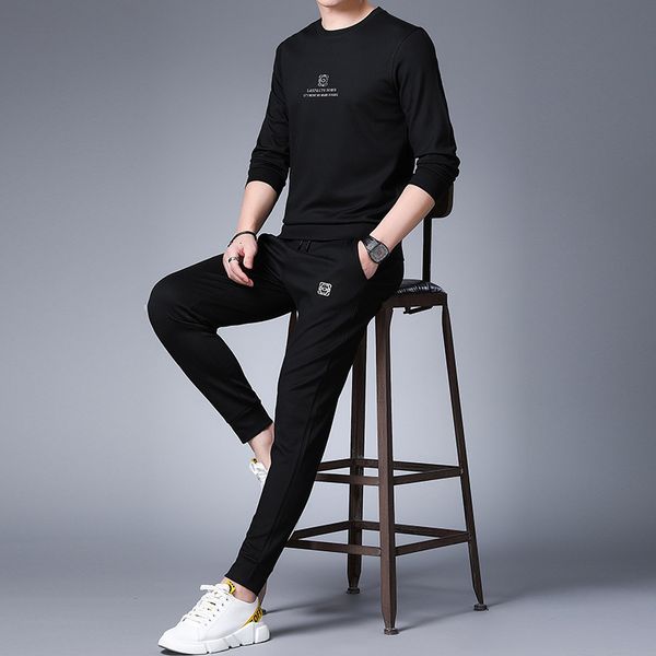 suit casual long sleeve sweater spring and autumn youth round neck t-shirt + trousers two piece set men's sports suit, Black
suit casual long sleeve sweater spring and autumn youth round neck t-shirt + trousers two piece set men's sports suit, Black