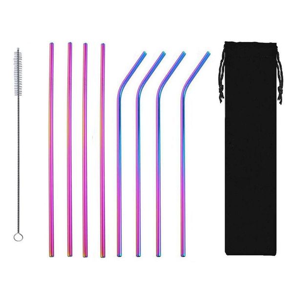 drinking straws reusable 18/10 stainless steel straw set metal colorful with cleaner brush bar party accessory 215mmx6mm
drinking straws reusable 18/10 stainless steel straw set metal colorful with cleaner brush bar party accessory 215mmx6mm