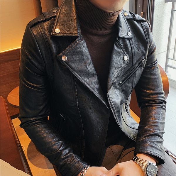 New High 2021 Quality Autumn Winter Fashion Diagonal Zipper Plutonium Leather Jacket Men's Clothing Fine Turn Down Collar 3xl Coat C5OF, Black
New High 2021 Quality Autumn Winter Fashion Diagonal Zipper Plutonium Leather Jacket Men's Clothing Fine Turn Down Collar 3xl Coat C5OF, Black