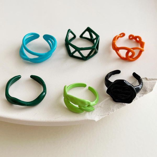 cluster rings punk hand-painted candy color dripping oil geometric irregular hollow for women hiphop wave round open jewelry, Golden;silver
cluster rings punk hand-painted candy color dripping oil geometric irregular hollow for women hiphop wave round open jewelry, Golden;silver