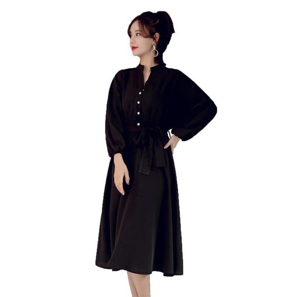 casual dresses women's dress solid color fashion trend pleated lace slim slimming style ladies chiffon 2021 spring summer, Black;gray
casual dresses women's dress solid color fashion trend pleated lace slim slimming style ladies chiffon 2021 spring summer, Black;gray