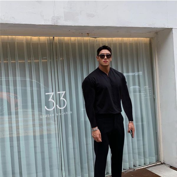 2021 new summer sportswear mens v-neck t shirts fashion men's cotton fitness t-shirt gym long sleeve bodybuilding tshirt 7rcb, White;black
2021 new summer sportswear mens v-neck t shirts fashion men's cotton fitness t-shirt gym long sleeve bodybuilding tshirt 7rcb, White;black