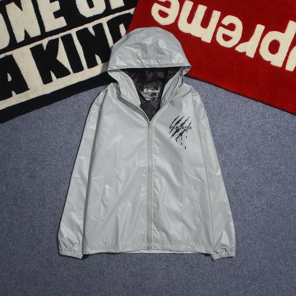 men's jackets long sleeved reflective jacket men / women harajuku windbreaker hooded streetwear coat shiny zipper coats#g40, Black;brown
men's jackets long sleeved reflective jacket men / women harajuku windbreaker hooded streetwear coat shiny zipper coats#g40, Black;brown