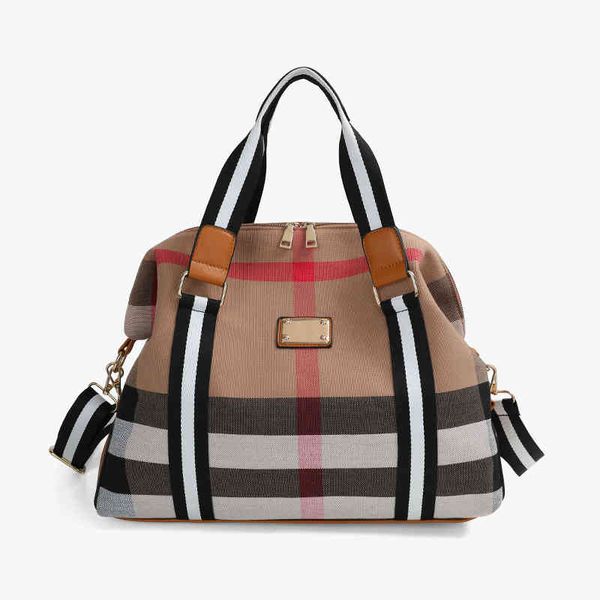 bags handbags 2022 checked large capacity canvas travel single shoulder portable messenger contrast for men and women, Black;red
bags handbags 2022 checked large capacity canvas travel single shoulder portable messenger contrast for men and women, Black;red