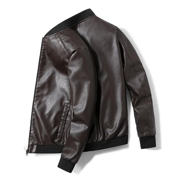 men's fur & faux fashion mens leather jacket autumn winter stand collar slim coat male casual pu brown oversized motorcycle, Black
men's fur & faux fashion mens leather jacket autumn winter stand collar slim coat male casual pu brown oversized motorcycle, Black