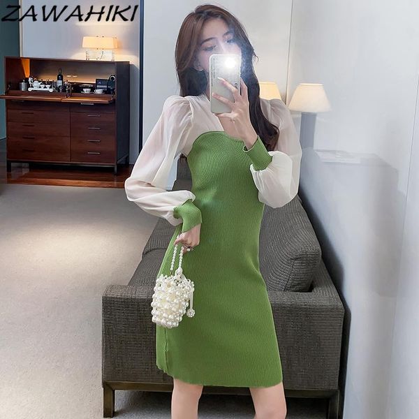 casual dresses zawahiki contrast color net yarn long lantern sleeve knitted dress autumn style square collar a line bag hip femme robe, Black;gray
casual dresses zawahiki contrast color net yarn long lantern sleeve knitted dress autumn style square collar a line bag hip femme robe, Black;gray