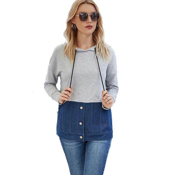 women's hoodies & sweatshirts pacthwork denim sweatshirt women long sleeve slim jeans ladies casual winter mt4594, Black
women's hoodies & sweatshirts pacthwork denim sweatshirt women long sleeve slim jeans ladies casual winter mt4594, Black