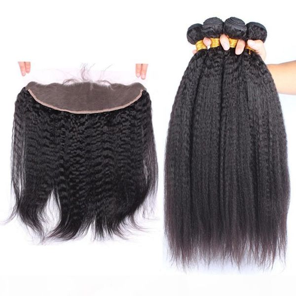 indian virgin human hair kinky straight weaves with frontal lace closure 13x4 italian coarse yaki 4pcs bundles with full lace frontal, Black;brown
indian virgin human hair kinky straight weaves with frontal lace closure 13x4 italian coarse yaki 4pcs bundles with full lace frontal, Black;brown