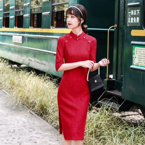 ethnic clothing red women lace chinese traditional dress elegant pearl button cheongsam flower oversize 3xl qipao party prom vestidos g
ethnic clothing red women lace chinese traditional dress elegant pearl button cheongsam flower oversize 3xl qipao party prom vestidos g