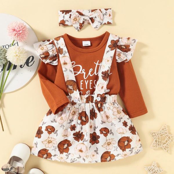 jumpsuits 2021 baby girls three-piece clothes set, letters and floral printed pattern romper, suspender skirt headdress, Blue
jumpsuits 2021 baby girls three-piece clothes set, letters and floral printed pattern romper, suspender skirt headdress, Blue