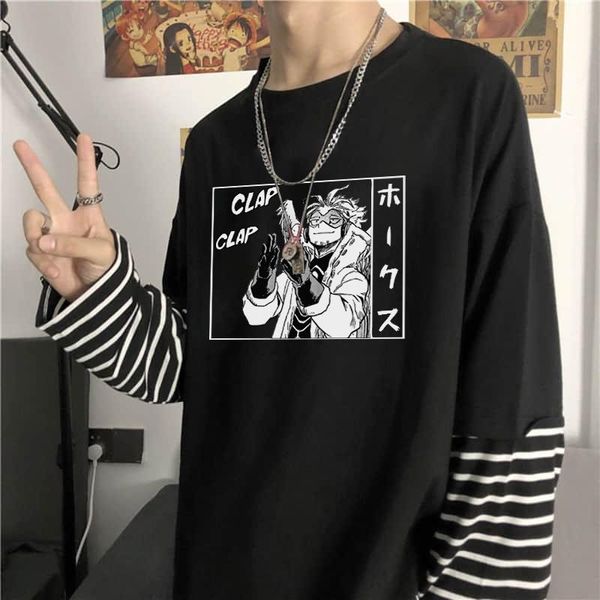 men's t-shirts men anime funny manga my hero academia hawks printing t shirts summer oversized casual long sleeve stripes t-shir, White;black
men's t-shirts men anime funny manga my hero academia hawks printing t shirts summer oversized casual long sleeve stripes t-shir, White;black