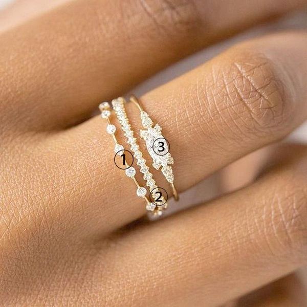 wedding rings 3-piece set elegant white crystal ring noble princess engagement anniversary gift women's luxury jewelry, Slivery;golden
wedding rings 3-piece set elegant white crystal ring noble princess engagement anniversary gift women's luxury jewelry, Slivery;golden