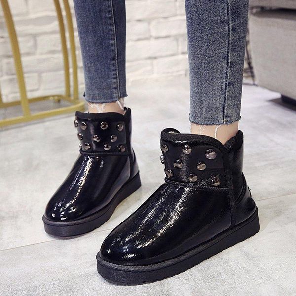 boots rivet warm snow women flat heels thicken platform ankle female drop plush winter shoes woman weatherproof, Black
boots rivet warm snow women flat heels thicken platform ankle female drop plush winter shoes woman weatherproof, Black
