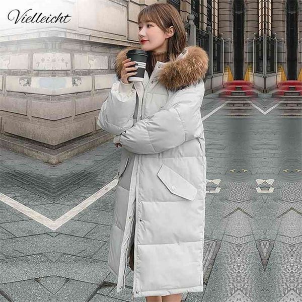 vielleicht long winter coat women hooded down parka ladies warm jacket loose big fur collar 210910, Black
vielleicht long winter coat women hooded down parka ladies warm jacket loose big fur collar 210910, Black