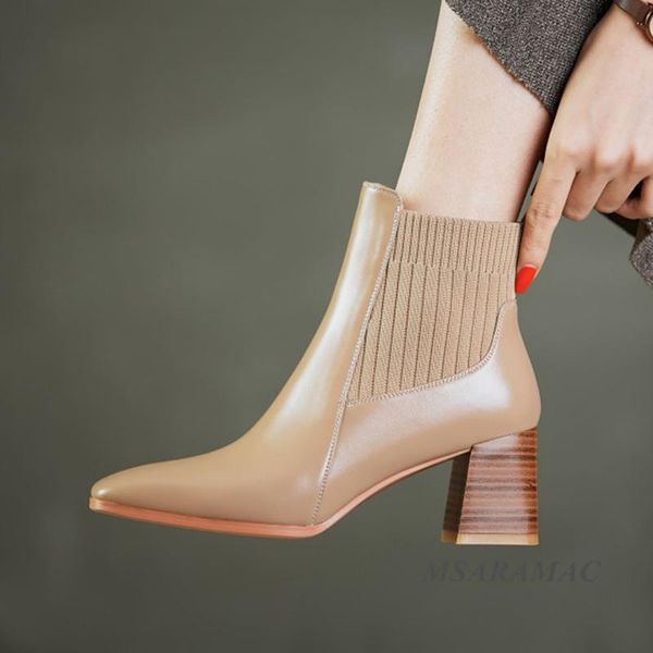 boots winter square toe leather ankle high heel stretch cotton fashionable temperament ladies work, Black
boots winter square toe leather ankle high heel stretch cotton fashionable temperament ladies work, Black