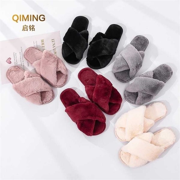 winter women faux fur slippers warm platform shoes woman slip on flats plush female slides black pink cozy home furry 211110
winter women faux fur slippers warm platform shoes woman slip on flats plush female slides black pink cozy home furry 211110