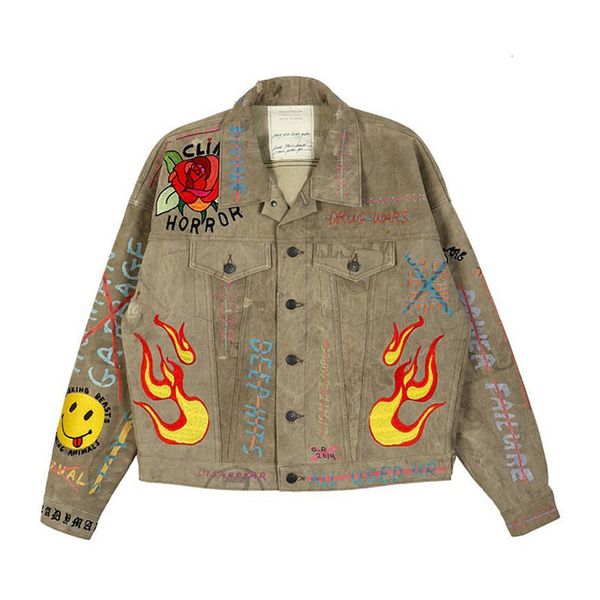 2021 new heavy fabric readymade denim jacket men women flame embroidery retro wash jackets coats clothing xaec, Black;brown
2021 new heavy fabric readymade denim jacket men women flame embroidery retro wash jackets coats clothing xaec, Black;brown