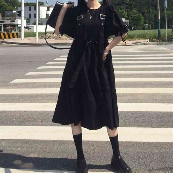 dress women o-neck black summer strap midi dresses japanese harajuku streetwear loose lace up bf cool ins popular elegant casual, Black;gray
dress women o-neck black summer strap midi dresses japanese harajuku streetwear loose lace up bf cool ins popular elegant casual, Black;gray