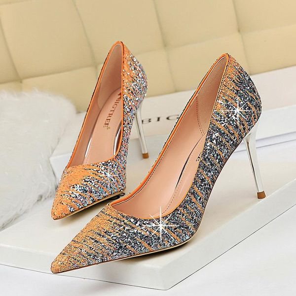 dress shoes banquet heels show thin metal stiletto heel shallow mouth pointed sequin ladies party womens wedding, Black
dress shoes banquet heels show thin metal stiletto heel shallow mouth pointed sequin ladies party womens wedding, Black
