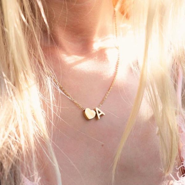 pendant necklaces stainless steel letter with heart tiny dainty initial necklace for women charm chain jewelry gift, Silver 
pendant necklaces stainless steel letter with heart tiny dainty initial necklace for women charm chain jewelry gift, Silver