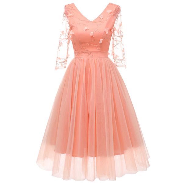elegant bridesmaid transparent sleeve jacquard embroidered party dress net chiffon backless for party fromal prom gown, White;pink
elegant bridesmaid transparent sleeve jacquard embroidered party dress net chiffon backless for party fromal prom gown, White;pink