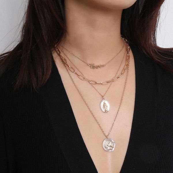 jewelry personalized relief love letter for women with fashion multi-layer portrait necklace, Silver
jewelry personalized relief love letter for women with fashion multi-layer portrait necklace, Silver