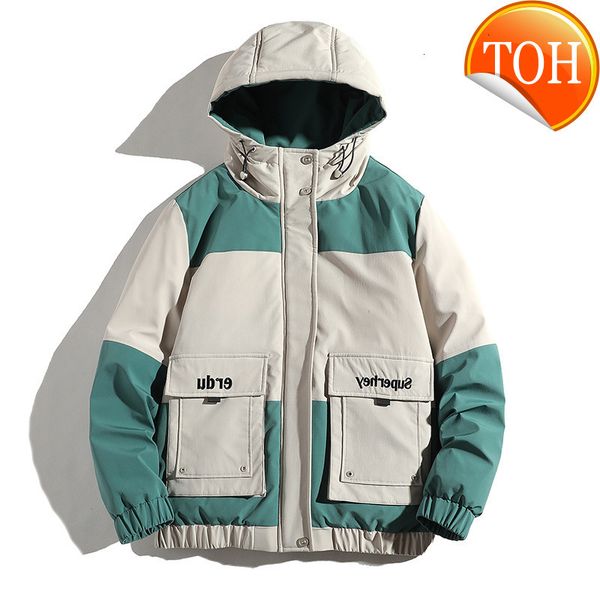 men hooded warm down coat 2021 winter color matching 90% white duck jacket fashion casual thicken streetwear parkas, Black
men hooded warm down coat 2021 winter color matching 90% white duck jacket fashion casual thicken streetwear parkas, Black