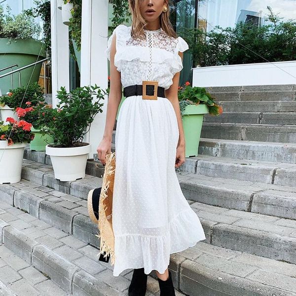 casual dresses lace splicing white long women dress summer 2021 elegant straight office lady sleeveless round neck vestitos, Black;gray
casual dresses lace splicing white long women dress summer 2021 elegant straight office lady sleeveless round neck vestitos, Black;gray