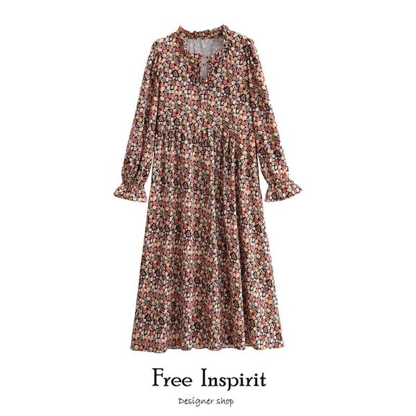 casual dresses inspirit bohemian style a-line small flower print full petal sleeve stand collar natural waist women's mid-calf dress, Black;gray
casual dresses inspirit bohemian style a-line small flower print full petal sleeve stand collar natural waist women's mid-calf dress, Black;gray