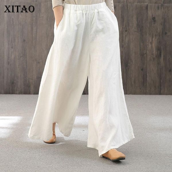 women's pants & capris xitao pleated women wide leg fashion 2021 spring elastic waist high minority casual loose zll4752, Black;white
women's pants & capris xitao pleated women wide leg fashion 2021 spring elastic waist high minority casual loose zll4752, Black;white