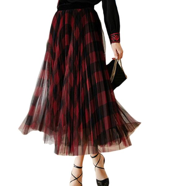 elastic high waist women tulle skirt fashion spring summer ladies mesh long skirt elegant plaid a line girls korean faldas, Black
elastic high waist women tulle skirt fashion spring summer ladies mesh long skirt elegant plaid a line girls korean faldas, Black