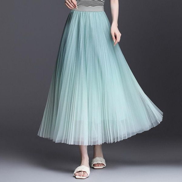 skirts chic women's skirt 2021 summer gradient mesh korean style high waist thin lady pleated wholesale mujer faldas zh796, Black
skirts chic women's skirt 2021 summer gradient mesh korean style high waist thin lady pleated wholesale mujer faldas zh796, Black