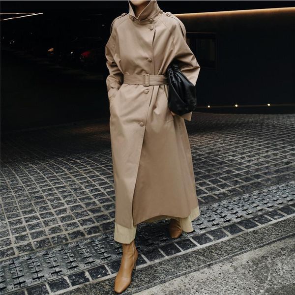 women's trench coats korean sashes for women autumn solid color turn-down collar loose pockets fashion female 2021, Tan;black
women's trench coats korean sashes for women autumn solid color turn-down collar loose pockets fashion female 2021, Tan;black