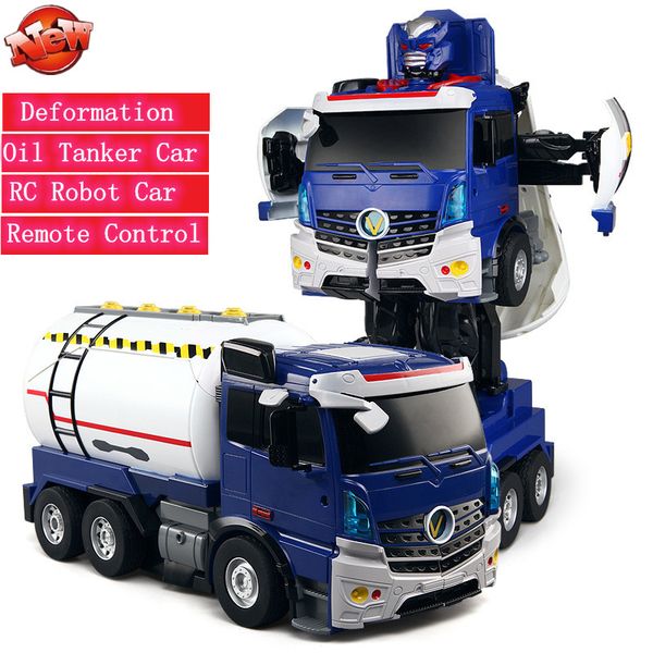 one key deformation rc truck oil tanker robot car remote control stunt car smart voice control toy with led light sound effect
one key deformation rc truck oil tanker robot car remote control stunt car smart voice control toy with led light sound effect