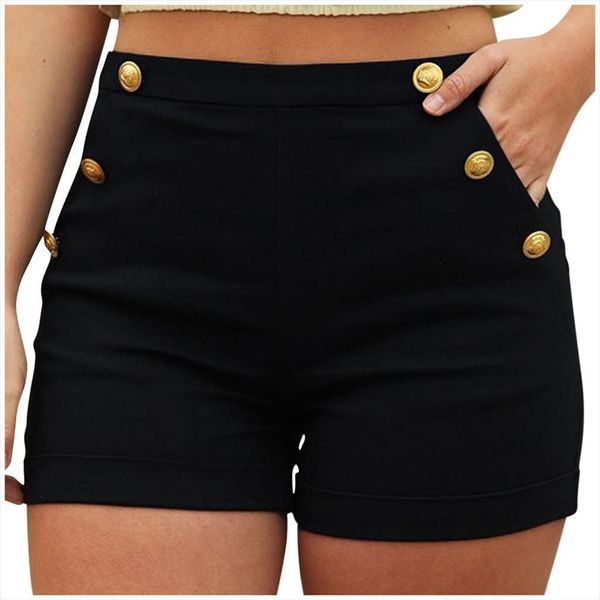 high waist slim zip pocket women short decoration large size solid color button casual yl10, White;black
high waist slim zip pocket women short decoration large size solid color button casual yl10, White;black