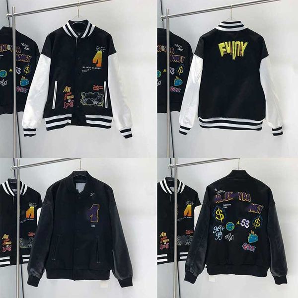 brand streetwear pu patchwork bomber jacket new letter embroidery men varsity black jacket coat stylish baseball leather jacket women coat, Black;brown
brand streetwear pu patchwork bomber jacket new letter embroidery men varsity black jacket coat stylish baseball leather jacket women coat, Black;brown
