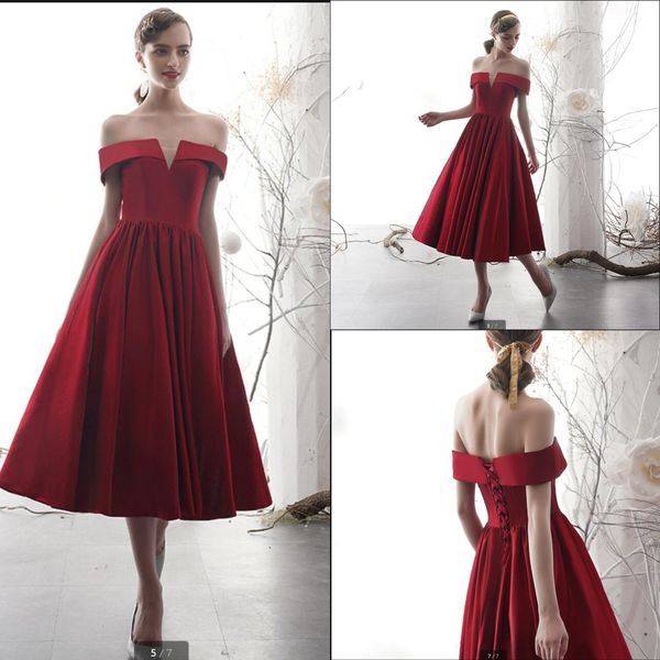 2021 new arrival red satin short prom dresses off the shoulder petite informal prom gowns tea length corset cocktail party dress, Black
2021 new arrival red satin short prom dresses off the shoulder petite informal prom gowns tea length corset cocktail party dress, Black
