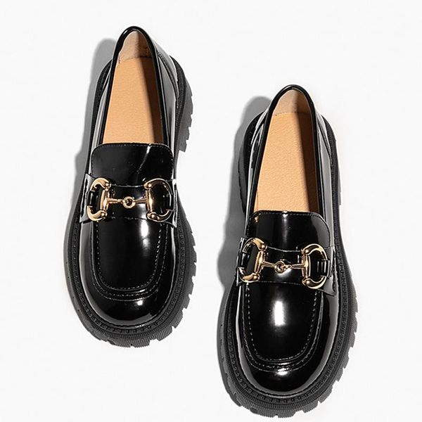 dress shoes horsebit thick-soled loafers women's spring and autumn 2021 retro british style all-match comfortable small leather, Black
dress shoes horsebit thick-soled loafers women's spring and autumn 2021 retro british style all-match comfortable small leather, Black