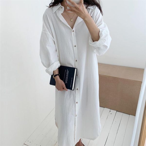 casual dresses collar single-breasted slit dress 2021 loose cotton linen shirt long sleeves plus size white ladies, Black;gray
casual dresses collar single-breasted slit dress 2021 loose cotton linen shirt long sleeves plus size white ladies, Black;gray