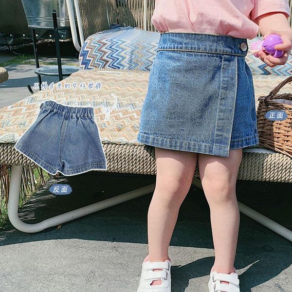shorts 2021 summer girls fashion jeans with skirt, Black