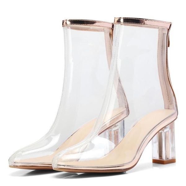 boots pvc transparent rainboots high helel waterproof mid-tube casual soft bottom comfortable non-slip crude heel elegant shoes, Black
boots pvc transparent rainboots high helel waterproof mid-tube casual soft bottom comfortable non-slip crude heel elegant shoes, Black