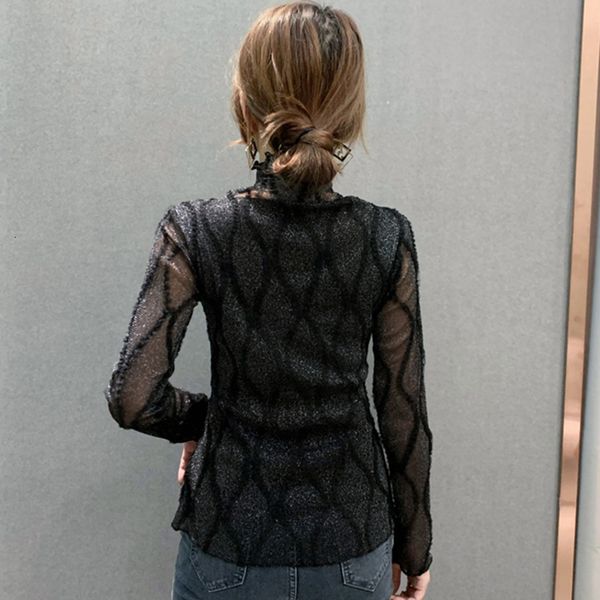 new spring fall korean style t-shirt girls fashion high neck shiny mesh women bottoming shirt all match tees 2021 t11202a j49p, White
new spring fall korean style t-shirt girls fashion high neck shiny mesh women bottoming shirt all match tees 2021 t11202a j49p, White