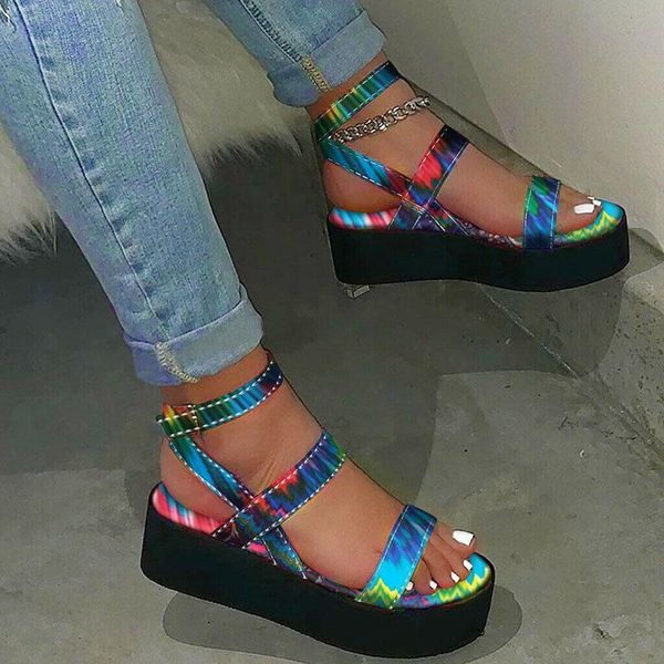 sandals womens platform heel summer multi-color ankle strap buckle shoes open toe k2, Black
sandals womens platform heel summer multi-color ankle strap buckle shoes open toe k2, Black