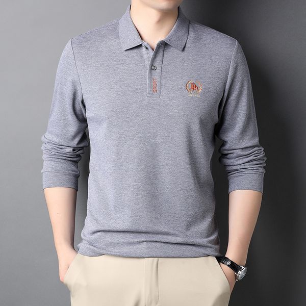 menswear 2021 spring and autumn cotton t-shirt long sleeve lapel backing casual middle-aged busins embroidery polo shirt trend, Black
menswear 2021 spring and autumn cotton t-shirt long sleeve lapel backing casual middle-aged busins embroidery polo shirt trend, Black