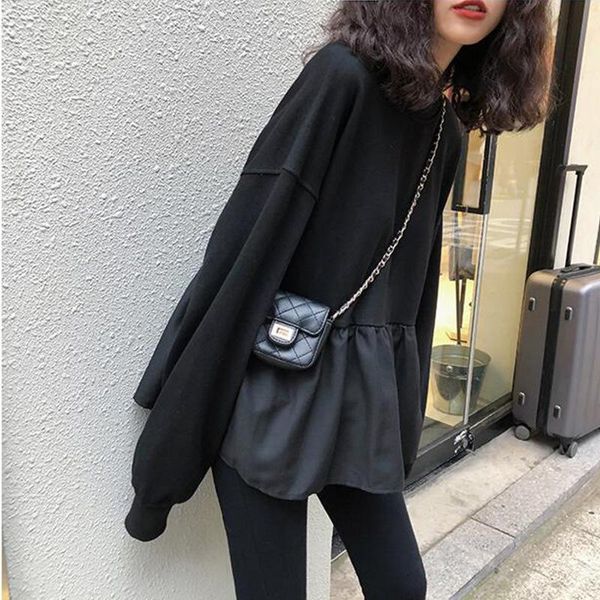 women's hoodies & sweatshirts 2021 autumn women korean style loose slimming student casual plain cute round neck pullover for female, Black
women's hoodies & sweatshirts 2021 autumn women korean style loose slimming student casual plain cute round neck pullover for female, Black