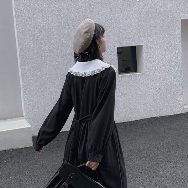 dressed dark female fashion preppy sleeve lolita japanese sweet peter pan collar long ladies elegant dresses v841, Black;gray
dressed dark female fashion preppy sleeve lolita japanese sweet peter pan collar long ladies elegant dresses v841, Black;gray