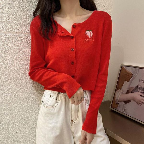 women's knits & tees embroidered knitted cardigans women autumn sweet button down cardigan jacket long sleeved cropped female, White
women's knits & tees embroidered knitted cardigans women autumn sweet button down cardigan jacket long sleeved cropped female, White