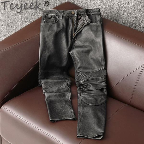 men's pants quality high genuine leather men cowhide mens trousers vintage mortorcycle autumn pantalon cuir homme 55, Black
men's pants quality high genuine leather men cowhide mens trousers vintage mortorcycle autumn pantalon cuir homme 55, Black