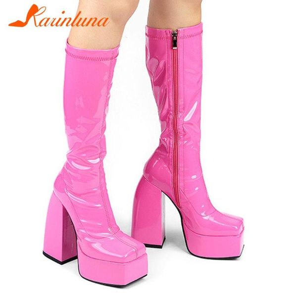 boots punk style elastic microfiber shoes woman ankle autumn winter snow high heel thick platform knee, Black
boots punk style elastic microfiber shoes woman ankle autumn winter snow high heel thick platform knee, Black