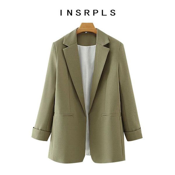 women's suits & blazers insrpls women fashion office wear basic coat vintage long sleeve pockets female outerwear chic, White;black
women's suits & blazers insrpls women fashion office wear basic coat vintage long sleeve pockets female outerwear chic, White;black